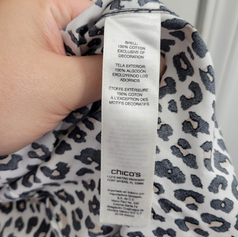 Chicos Cheetah Chic Chena Button Down - image 5